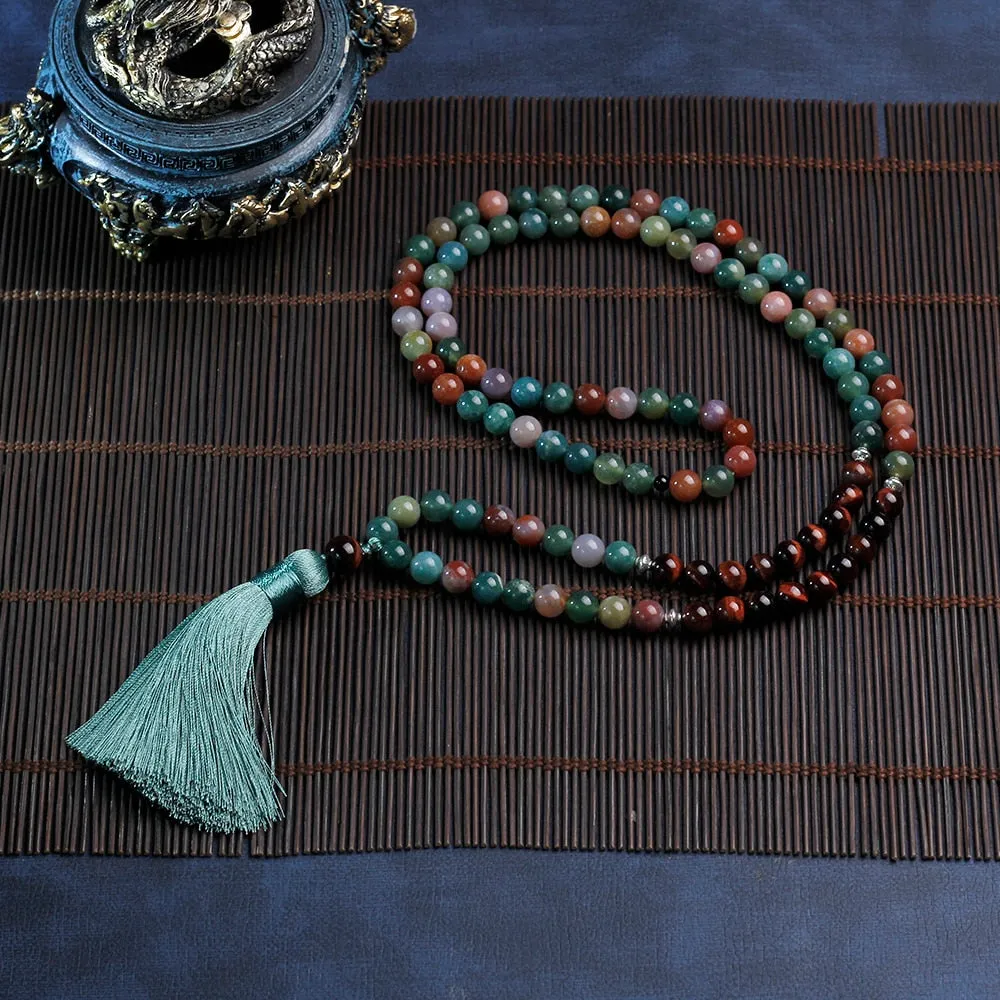 Japamala 108 necklace,tassel,Beaded Necklace,female and male necklace for healing