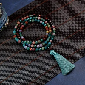 Japamala 108 necklace,tassel,Beaded Necklace,female and male necklace for healing