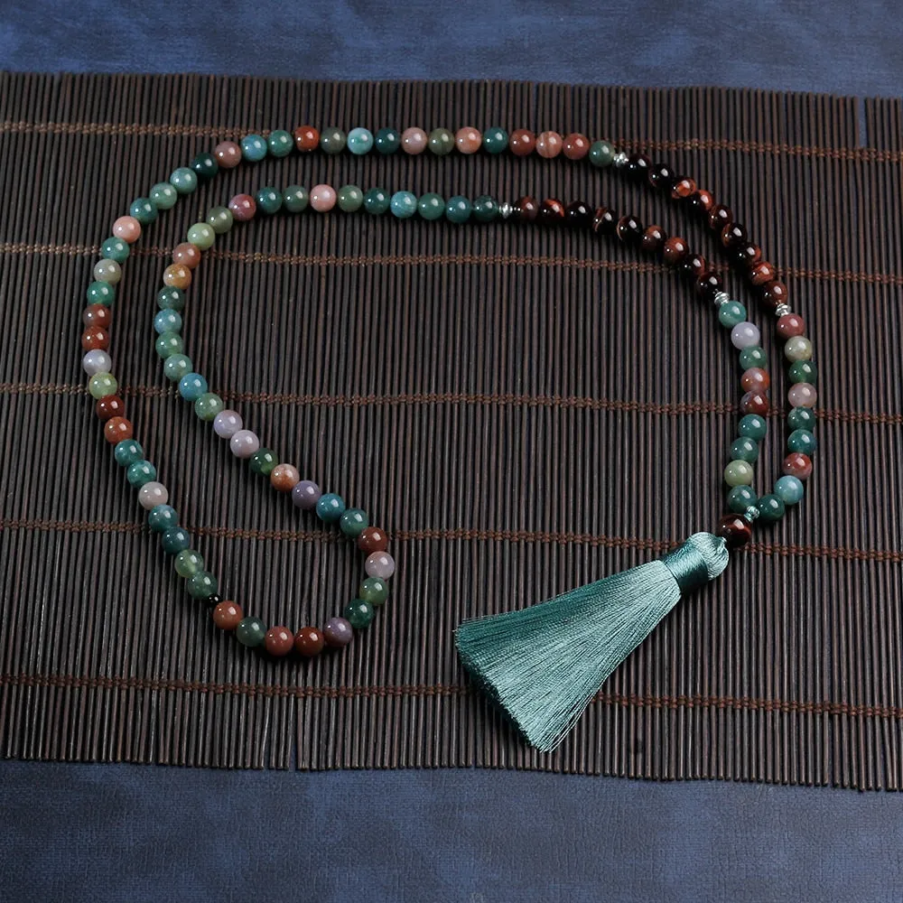Japamala 108 necklace,tassel,Beaded Necklace,female and male necklace for healing