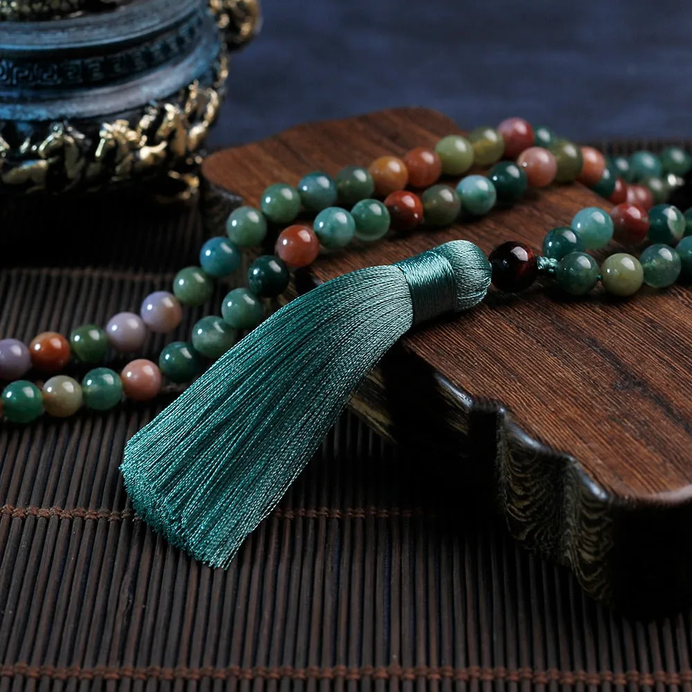 Japamala 108 necklace,tassel,Beaded Necklace,female and male necklace for healing