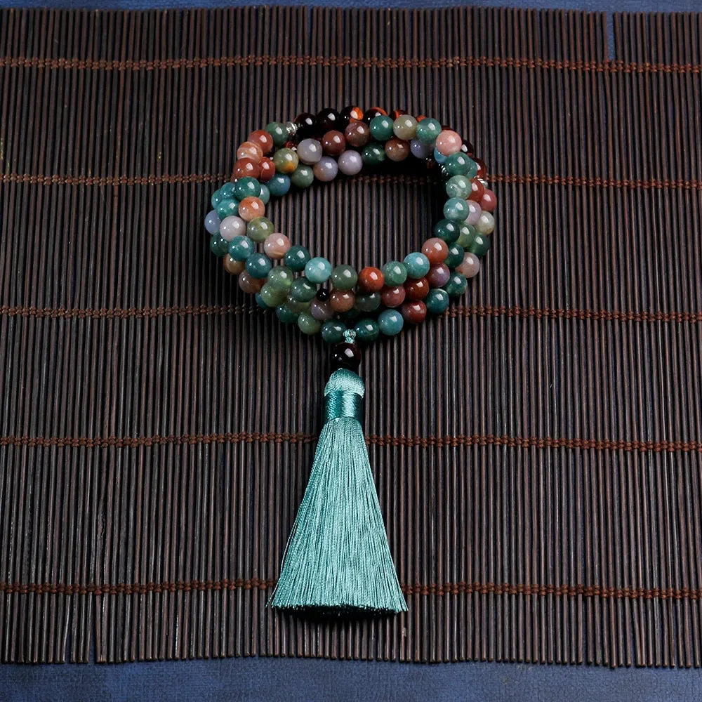 Japamala 108 necklace,tassel,Beaded Necklace,female and male necklace for healing
