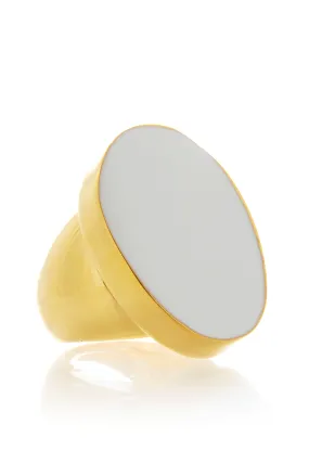 KENNETH JAY LANE KLARA White Enamel Ring