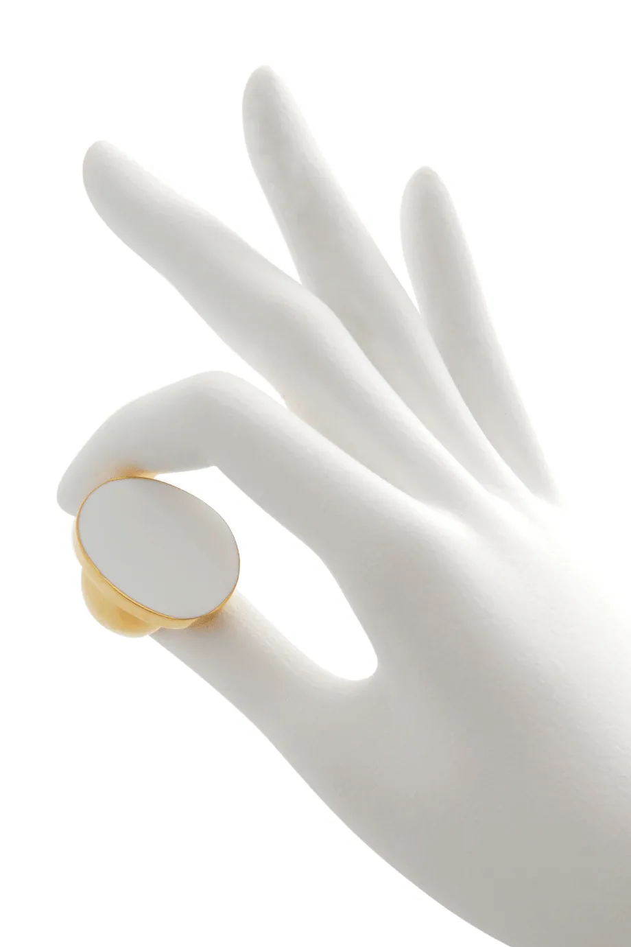 KENNETH JAY LANE KLARA White Enamel Ring
