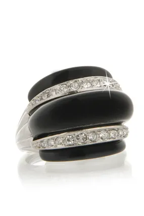 KENNETH JAY LANE MASELINA Black Crystal Ring