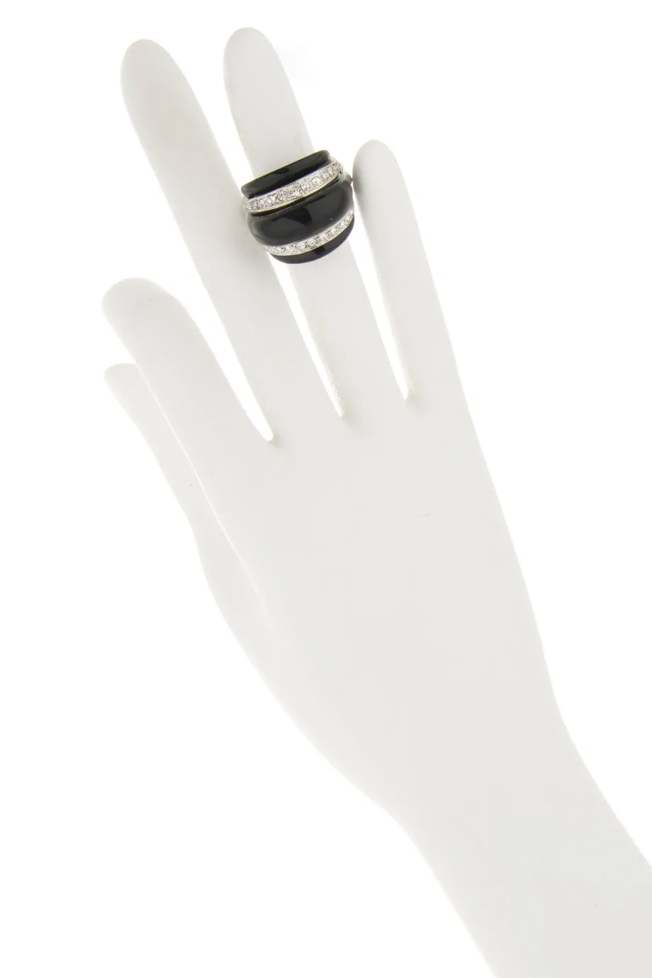KENNETH JAY LANE MASELINA Black Crystal Ring