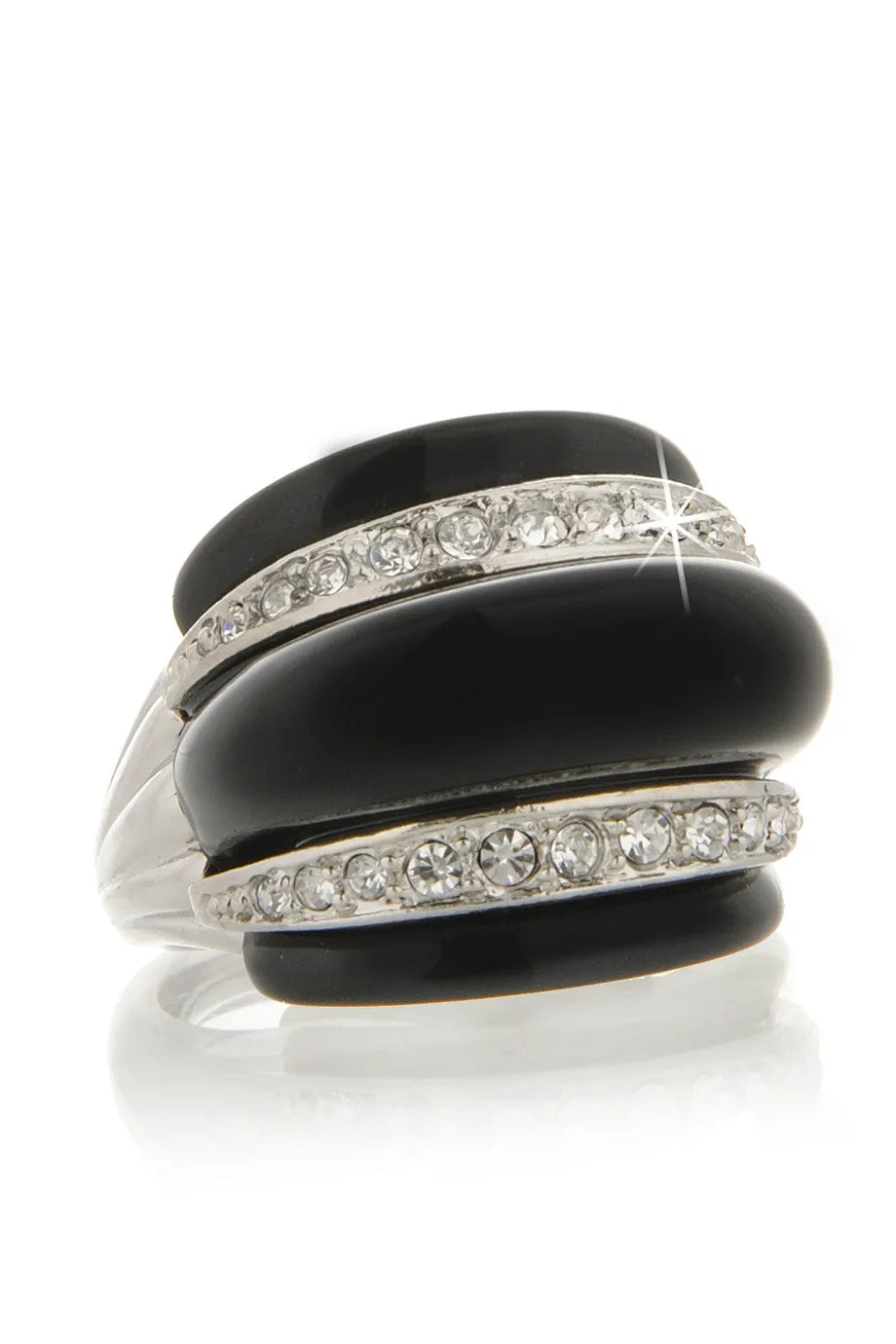KENNETH JAY LANE MASELINA Black Crystal Ring