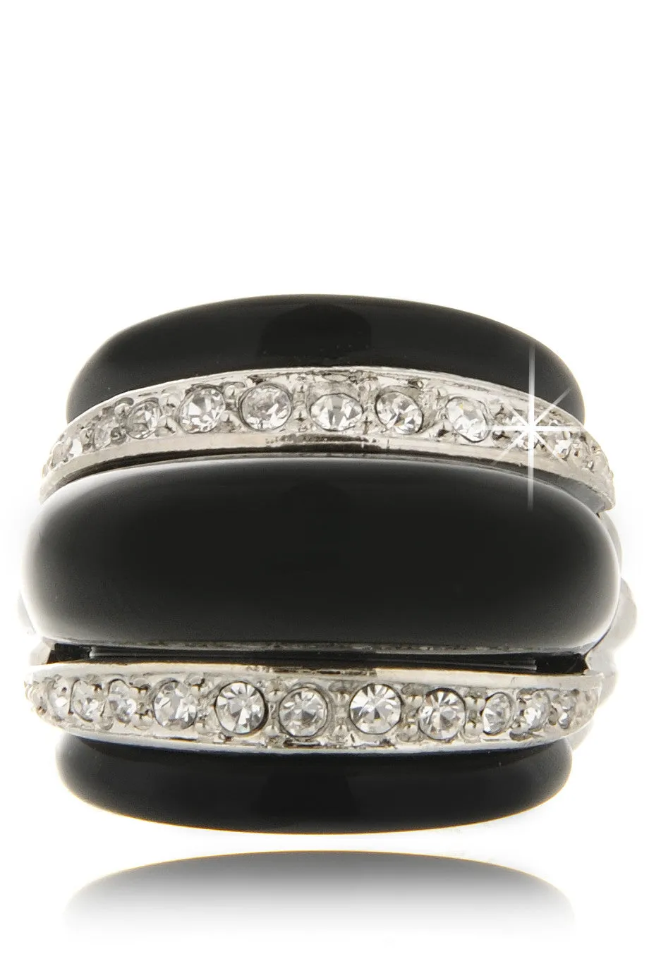 KENNETH JAY LANE MASELINA Black Crystal Ring