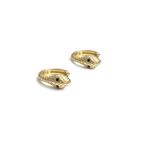 Lindi Kingi Earrings Snake Huggies Gold