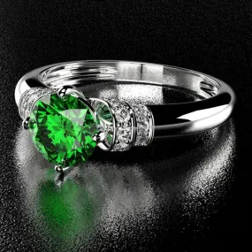Luxury Amethyst Gemstone Ring Silver Anniverssary Gift Jewelry