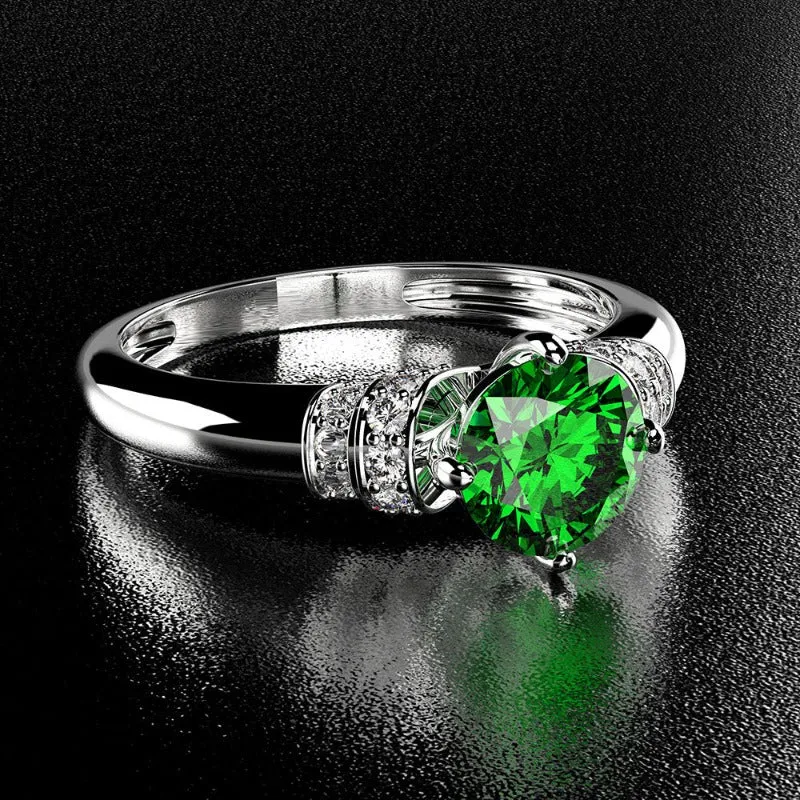 Luxury Amethyst Gemstone Ring Silver Anniverssary Gift Jewelry