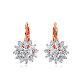Luxury Ear Cuff Earrings For Women 6pcs Round And Marquise CZ Formed Brilliant Flower Stud Earrings Women Jewelry Gift