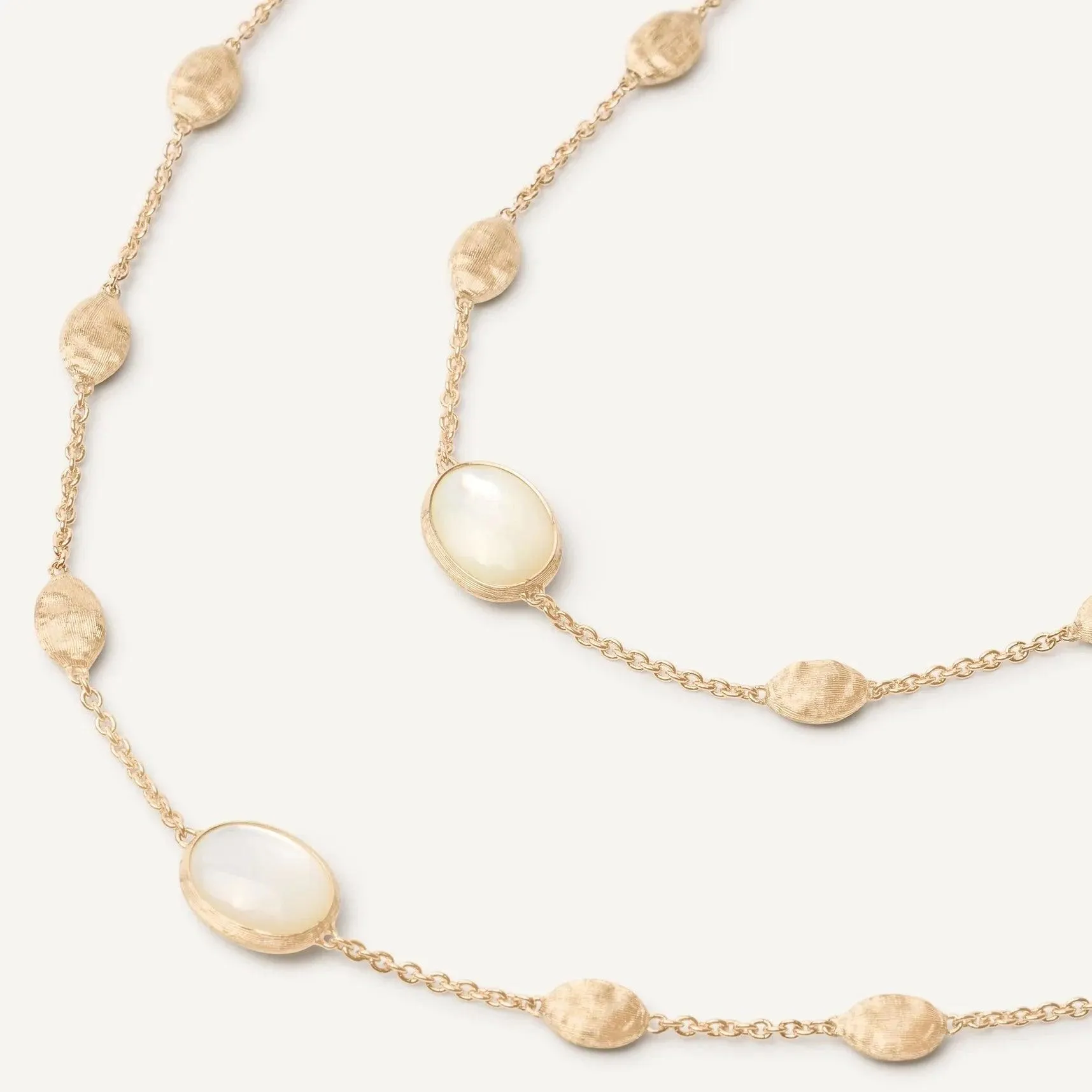Marco Bicego Siviglia 18k Gold Necklace with Mother of Pearl Long