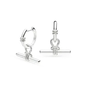 Marina Rope Knot T-Bar Grande Hinged Hoop Earrings