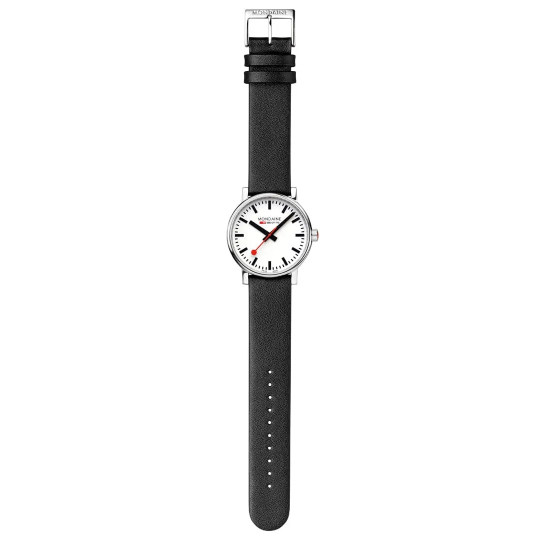 MONDAINE , 40mm, black vegan leather watch, MSE.40110.LBV EVO2 GENTS