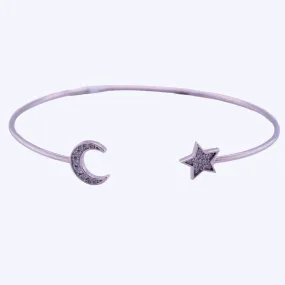 Moon and Star Diamond Bangle