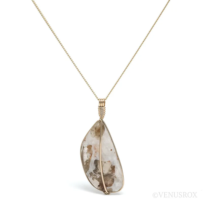 MOONSTONE (RAINBOW) WITH QUARTZ (SMOKY) PENDANT