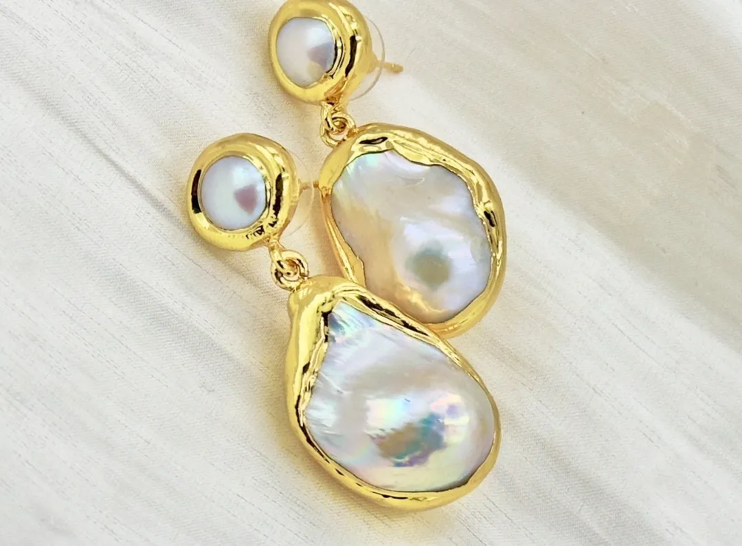Natural baroque pearl earrings