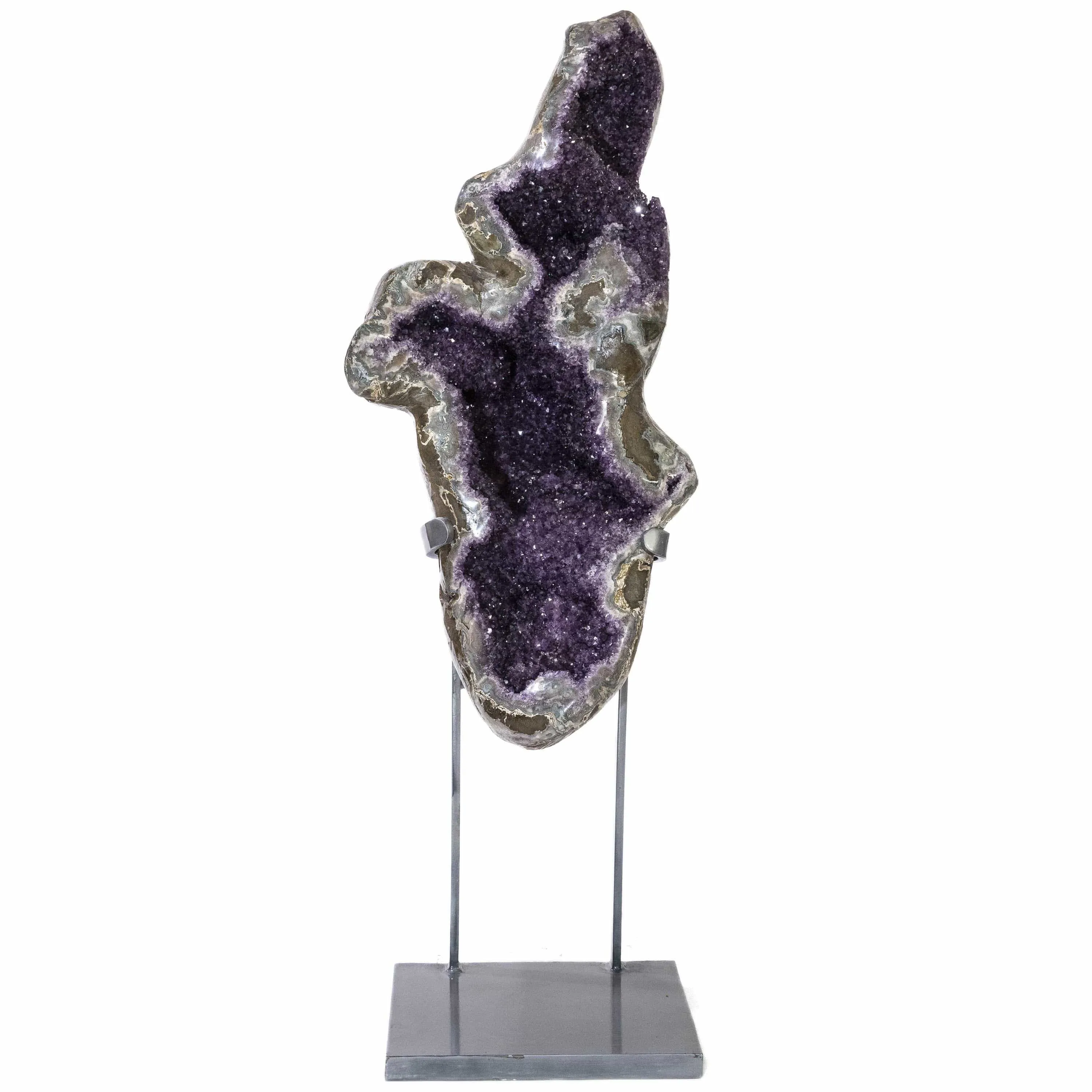 Natural Uruguayan Amethyst Geode on Custom Stand - 58 in / 220 lbs