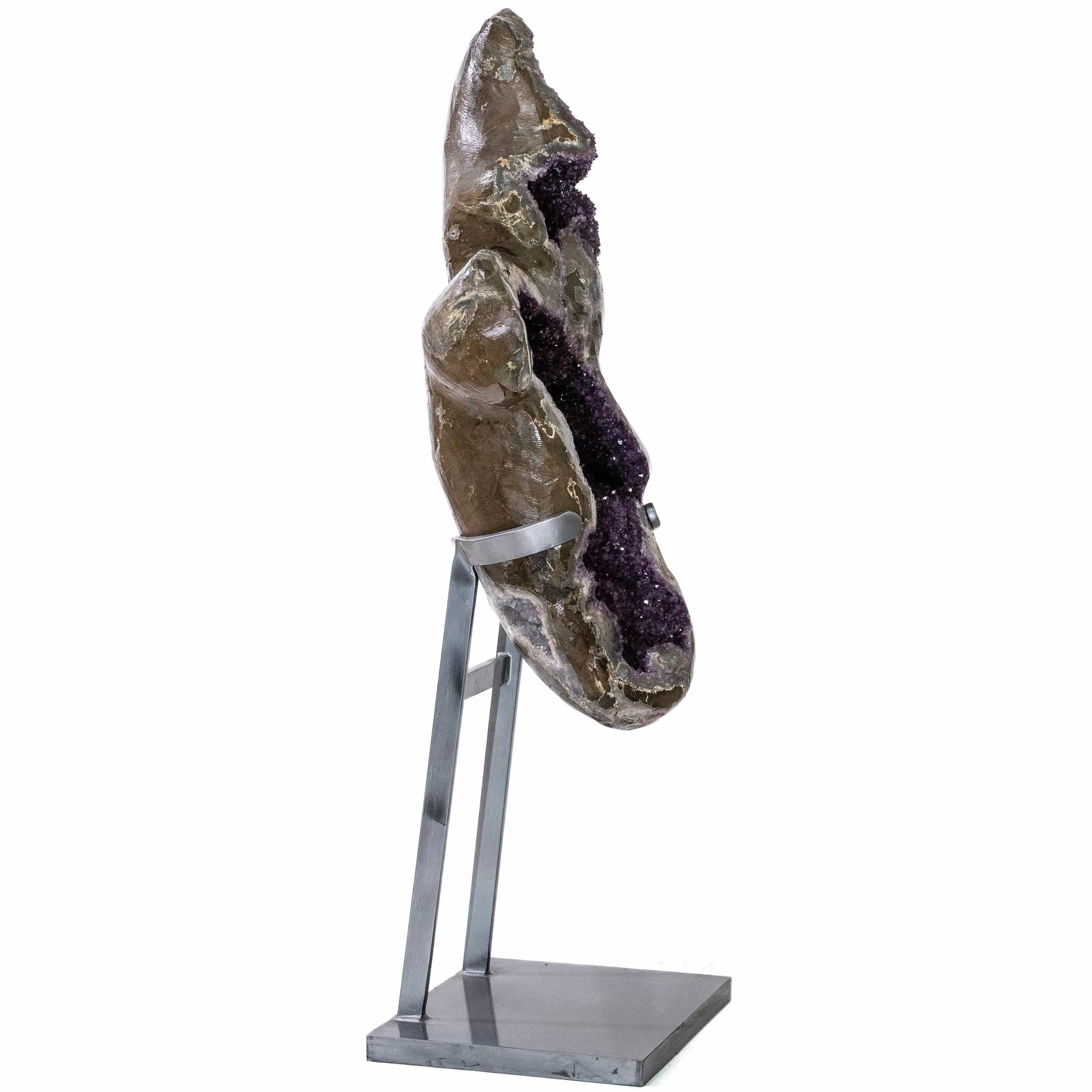 Natural Uruguayan Amethyst Geode on Custom Stand - 58 in / 220 lbs