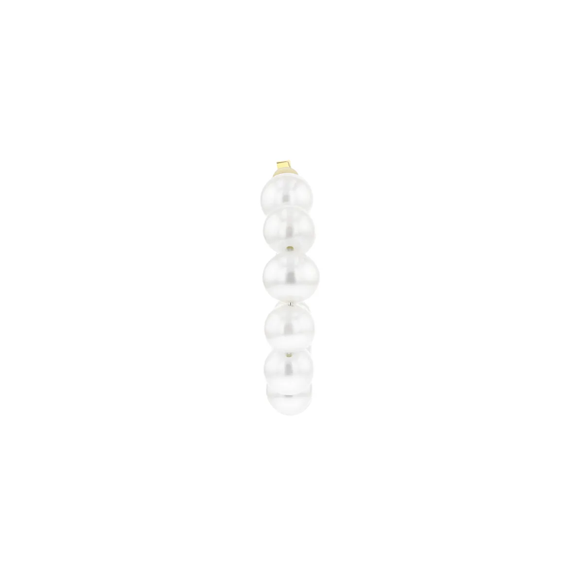 New York Collection Graduated Pearl Hoop Earrings | 14K Yellow Gold