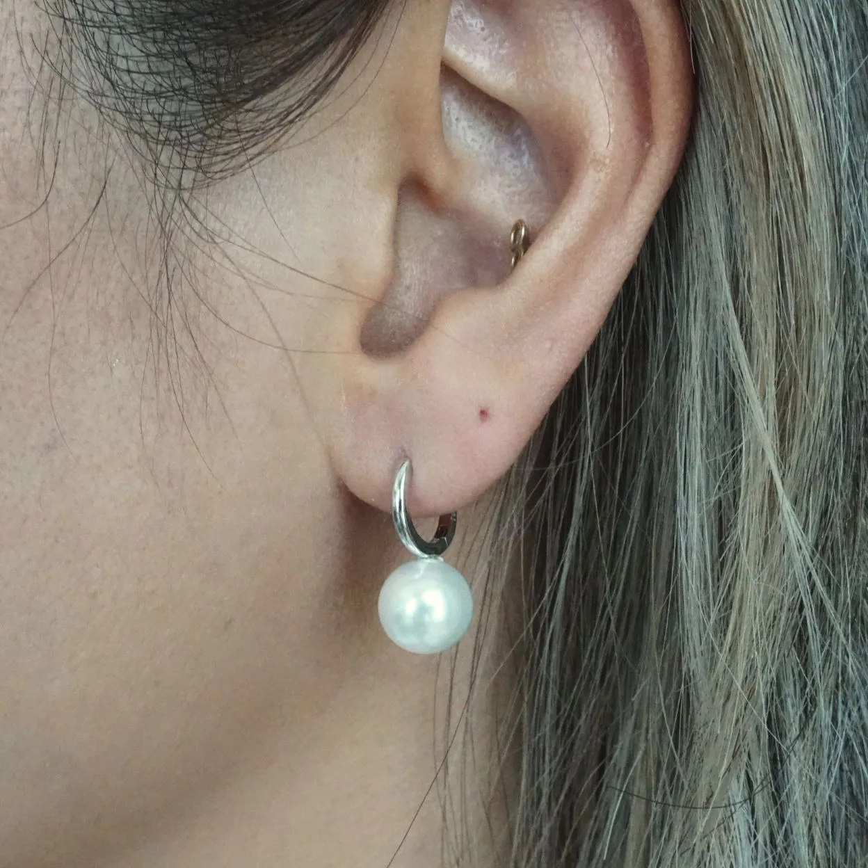 Paige Pearl Hoop Earrings