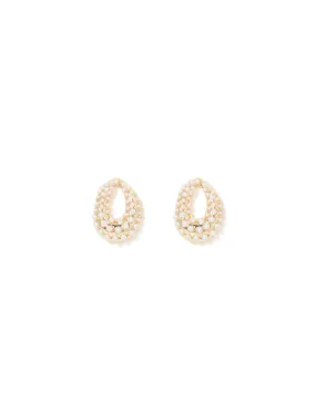 Paulette Pearl Front Hoop Earrings