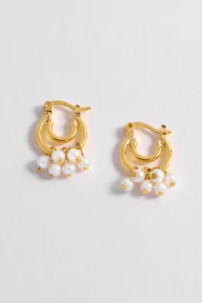 Pearl Double Hoop Earrings