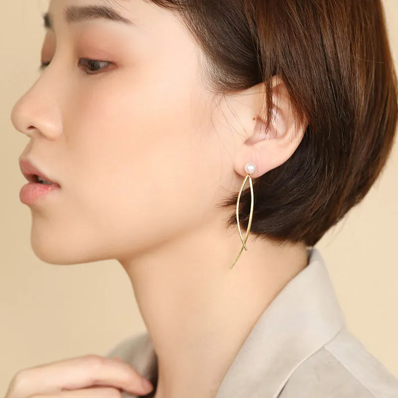 Pearl Tassel Dangle Earrings