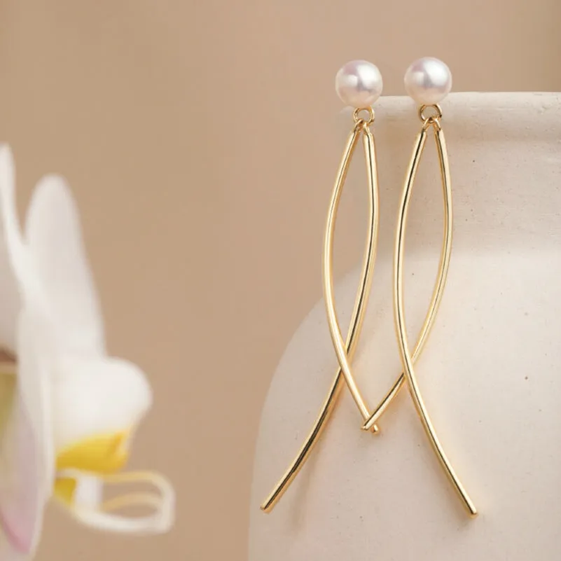 Pearl Tassel Dangle Earrings