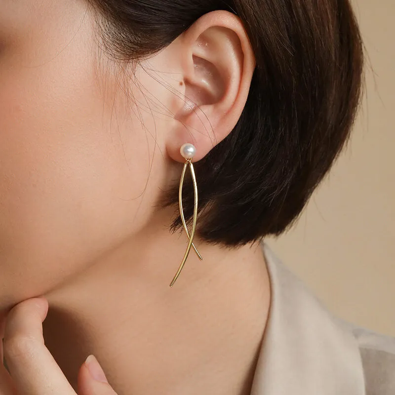 Pearl Tassel Dangle Earrings