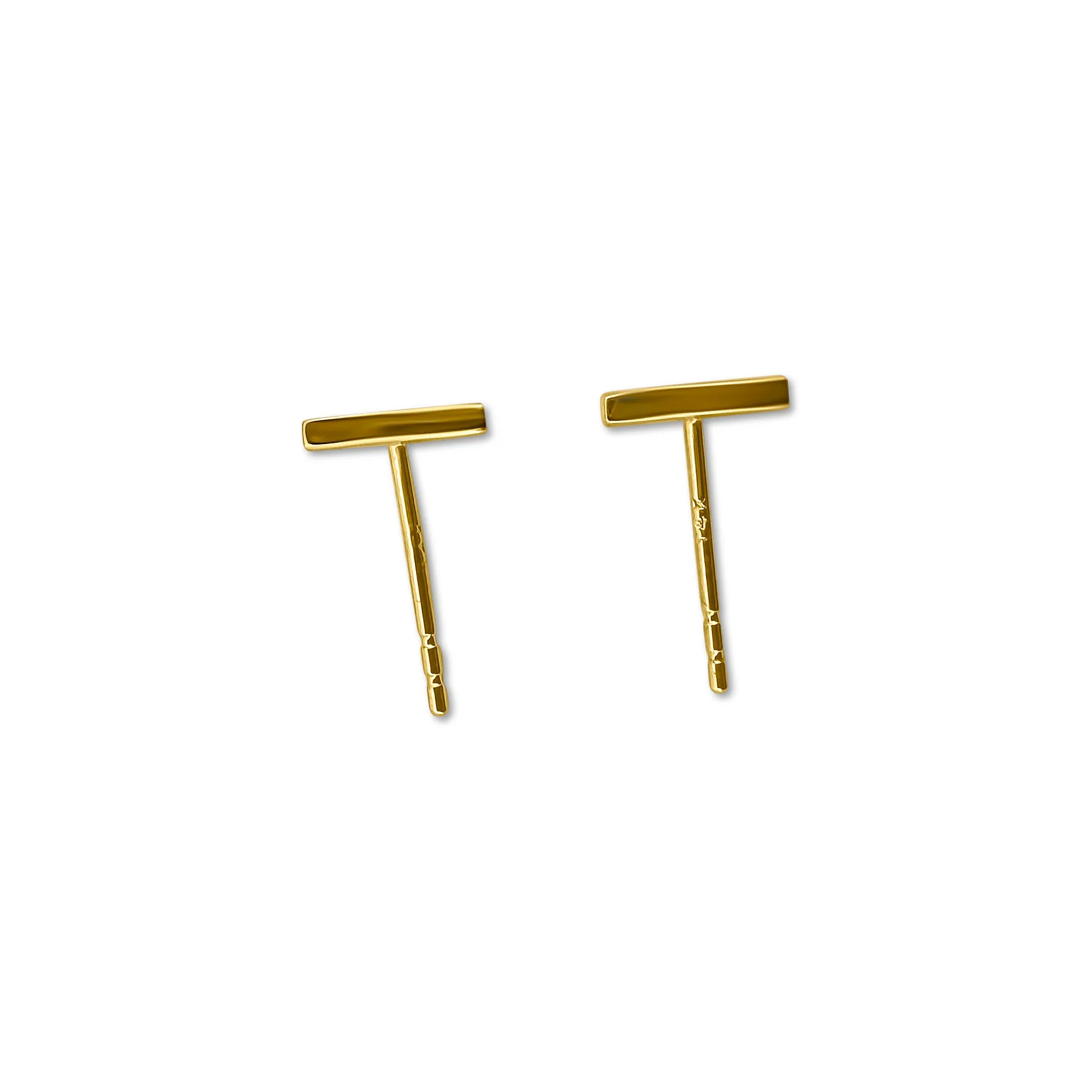 Petite Diamond Bar 14k Gold Earrings