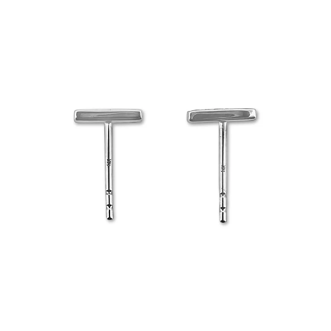 Petite Diamond Bar 14k Gold Earrings