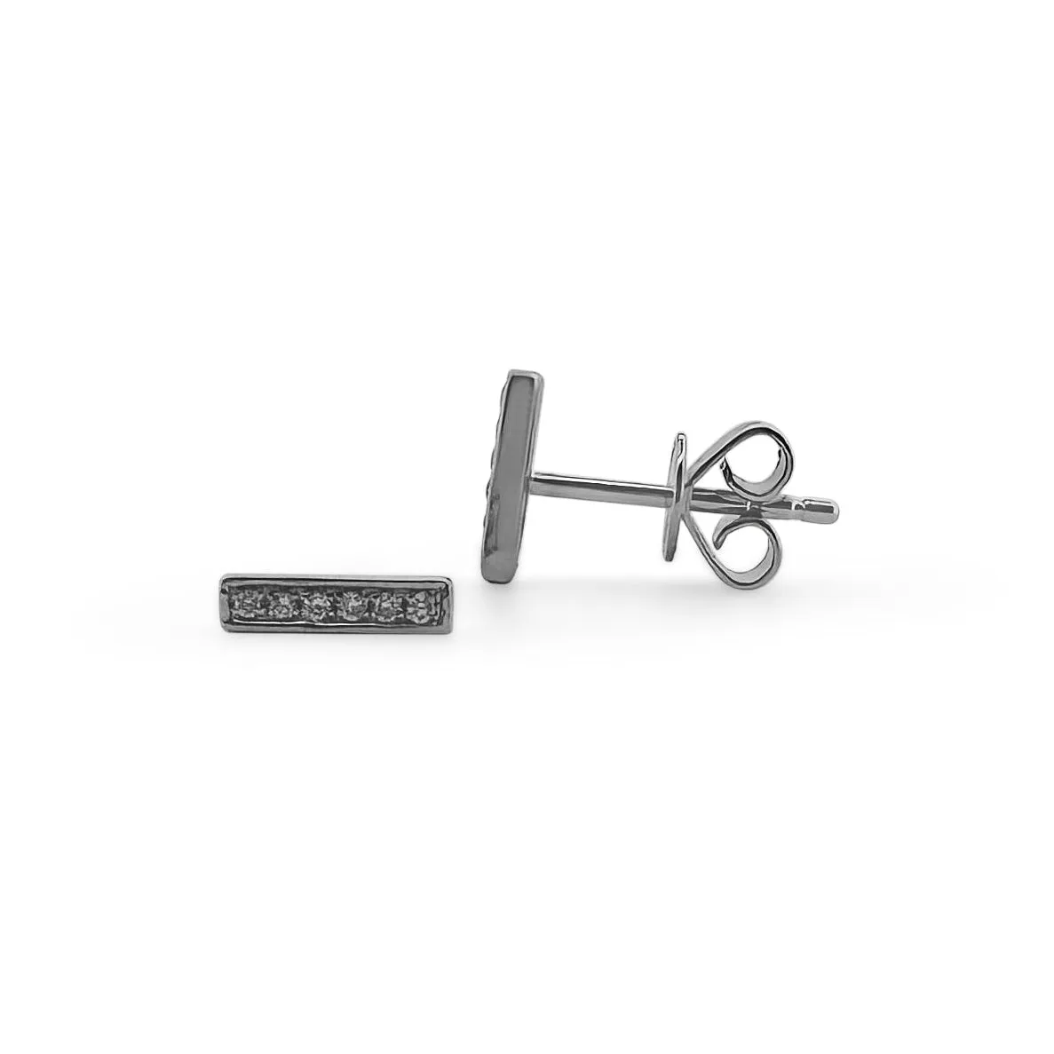 Petite Diamond Bar 14k Gold Earrings