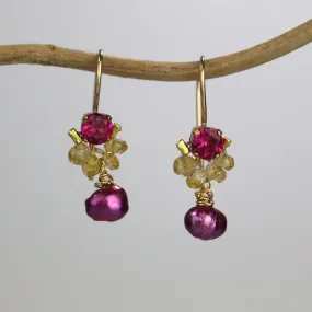 Pink Citrine Petite Dancer Earrings