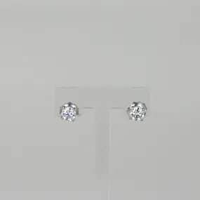 Platinum 1.00ct Classic Round Brilliant Cut Diamond Classic Stud Earrings