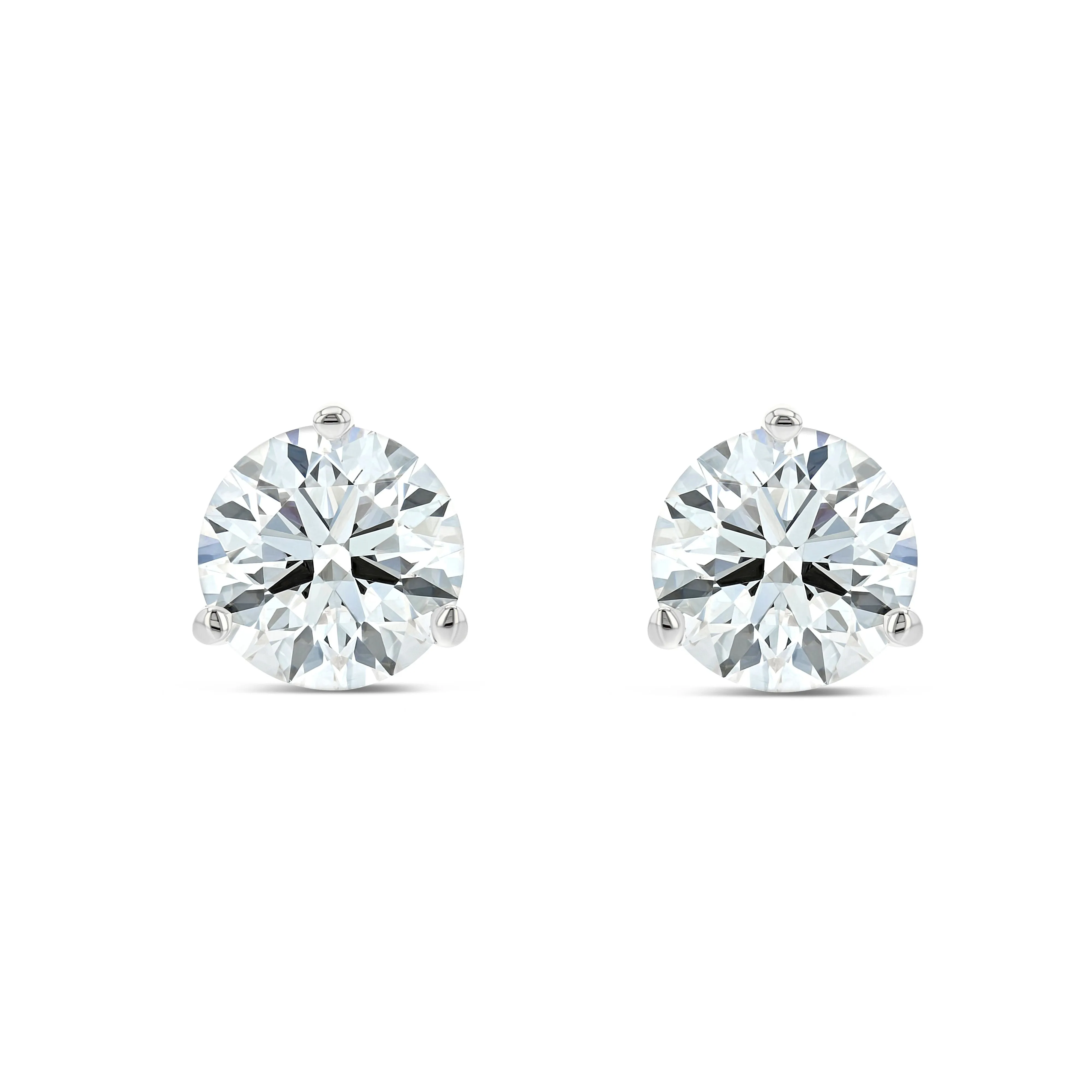 Platinum 3-prong Round Brilliant Diamond Stud Earrings (0.22 Ct. T.w., Si1-si2 Clarity, H-i Color)