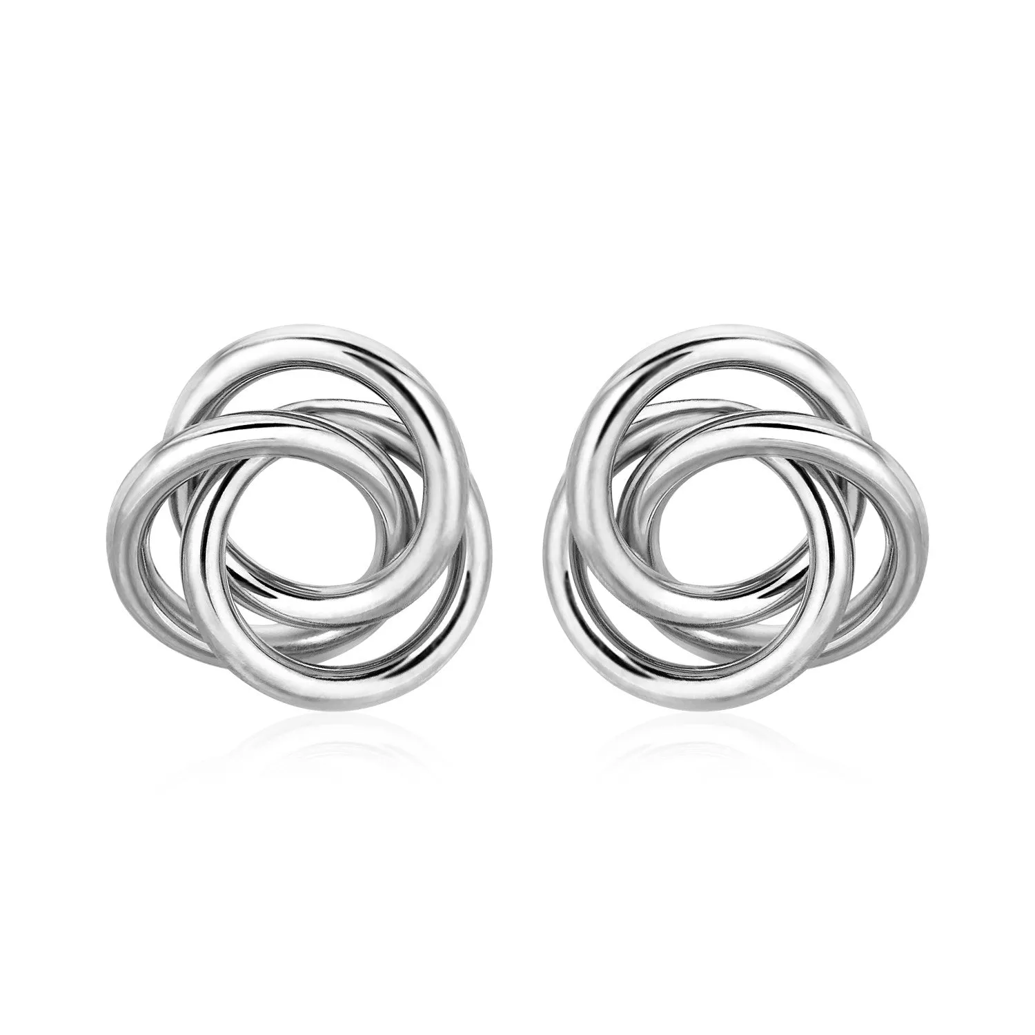 Polished Open Love Knot Earrings in Sterling Silver