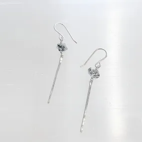 Quartz Gemstone Bar Earrings - Choose Your Metal