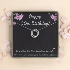 "Happy 30th Birthday" Card and Sterling Silver Necklace