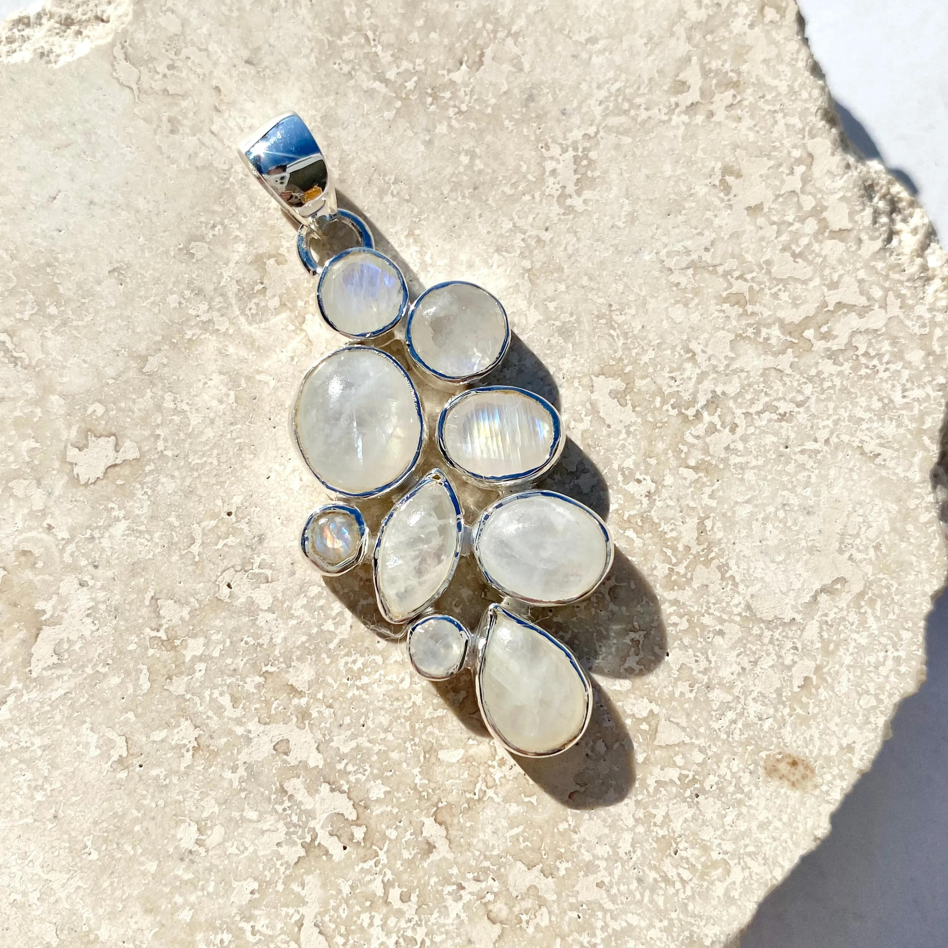 Rainbow Moonstone Multi Stone Pendant MP29