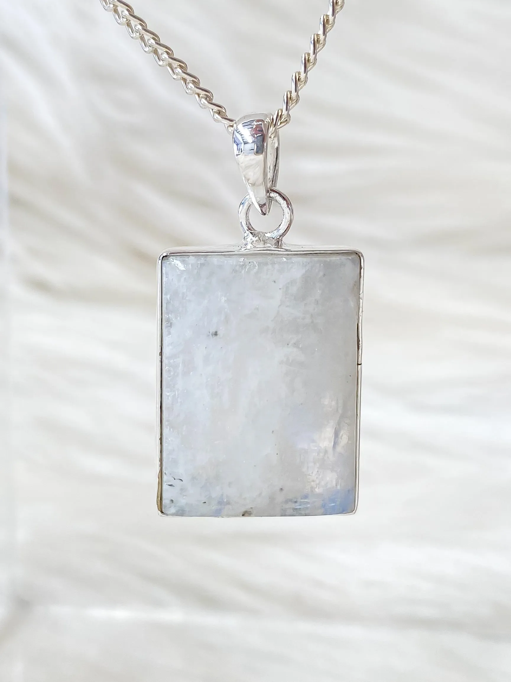 Rainbow Moonstone Square Pendant MP14