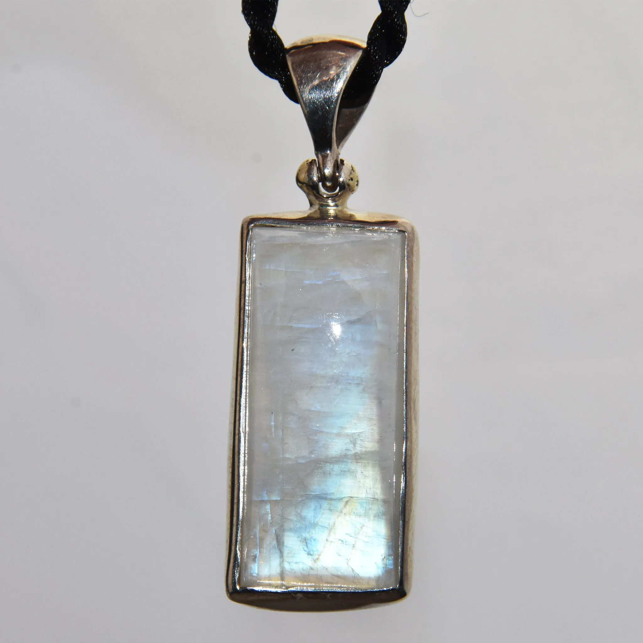 Rainbow Moonstone Sterling Silver Pendant