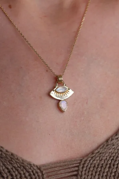 Ray Moonstone Gold Necklace