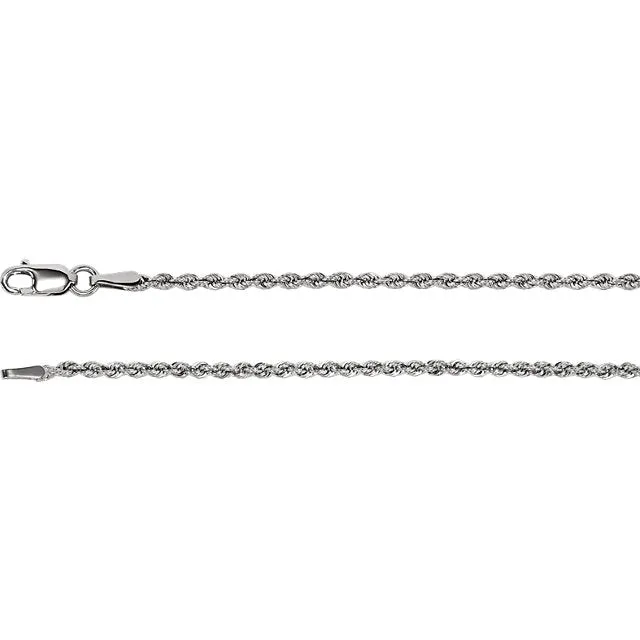 Rope Chain in White Gold