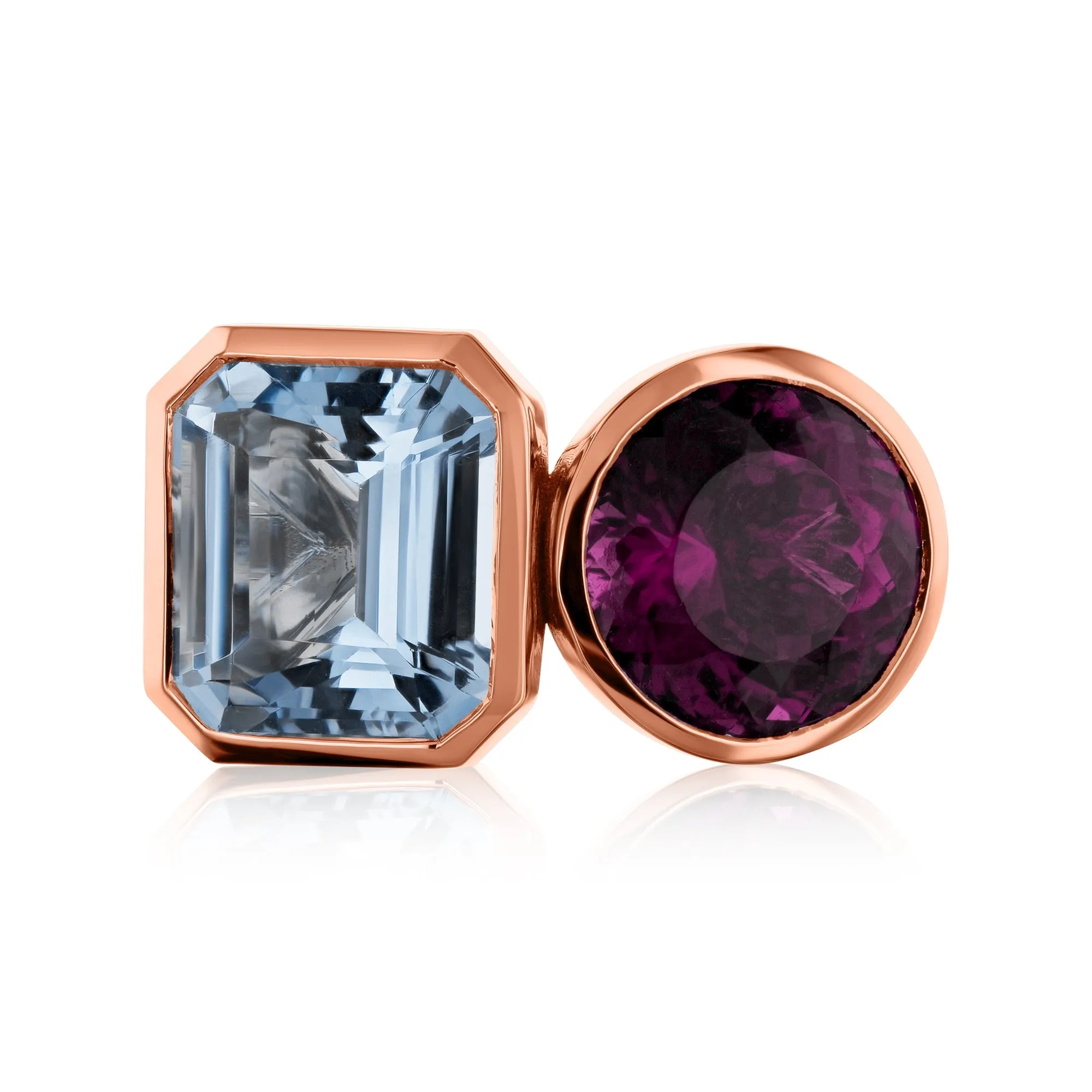Rubellite & Aquamarine Baroness Ring