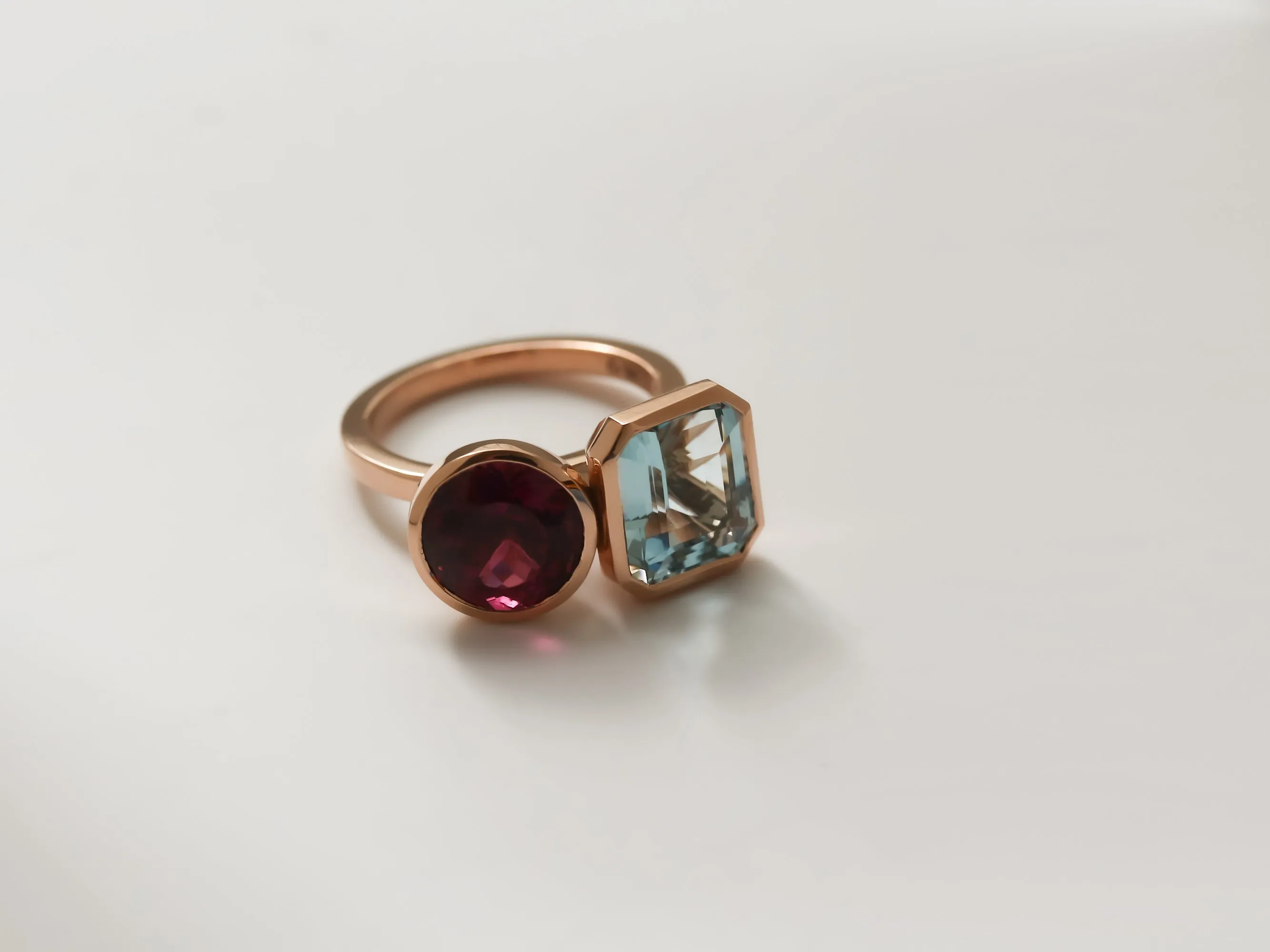 Rubellite & Aquamarine Baroness Ring