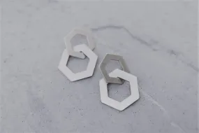Silver Duo Geometric Earrings