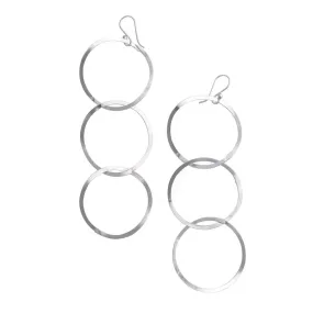 Silver Earrings - Interlinked Rings