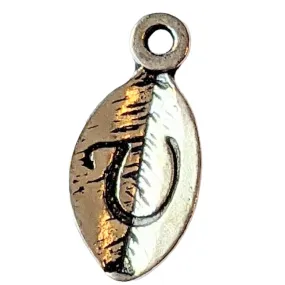 Silver Leaf Initial Charm - Letter U