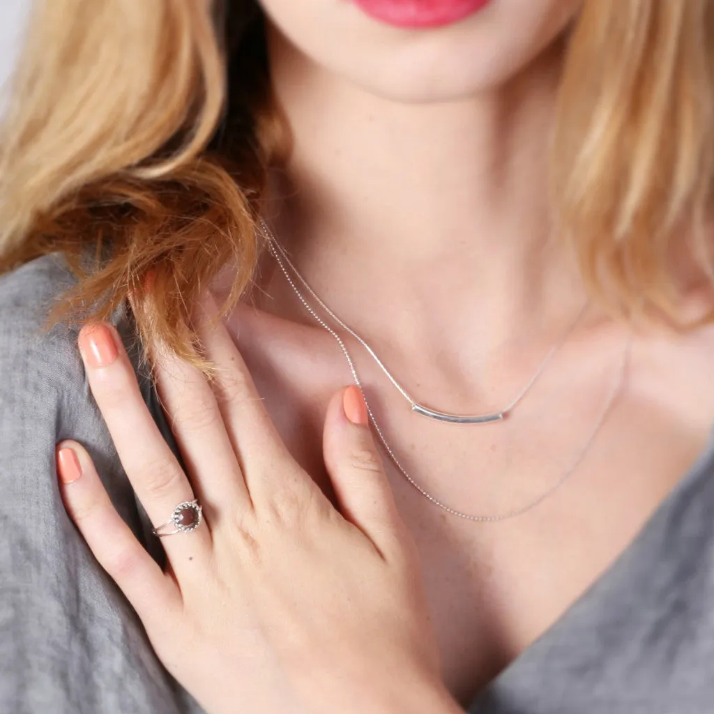Smoky quartz gemstone ring sterling silver ring